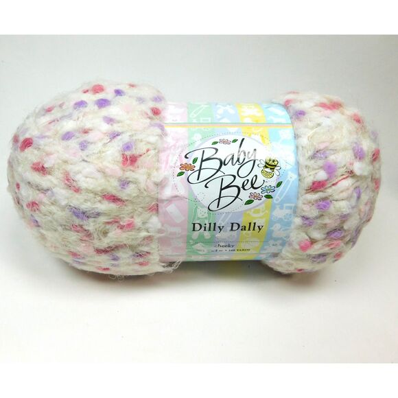 Baby Bee Yarn Skein White Pink Lilac 100% Polyamide 168 yds. - Picture 1 of 6